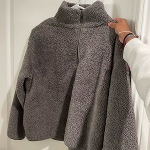 H&M Sherpa half zip sweater